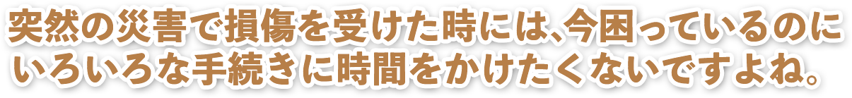 突然の災害で損傷を受けたときには